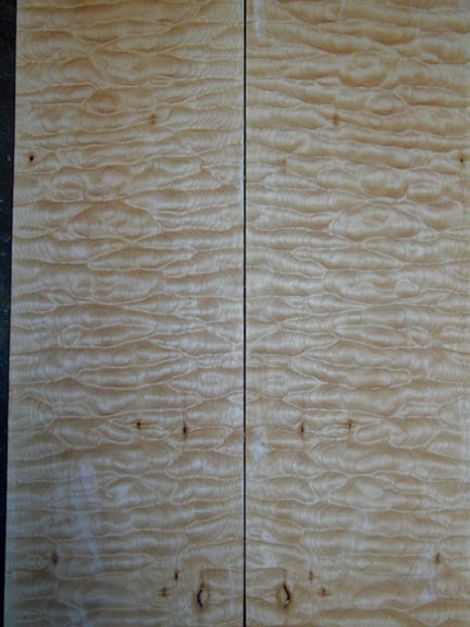 Book-matched quilted maple top set